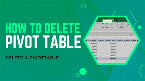 Image result for +Remove PivotTable Excel
