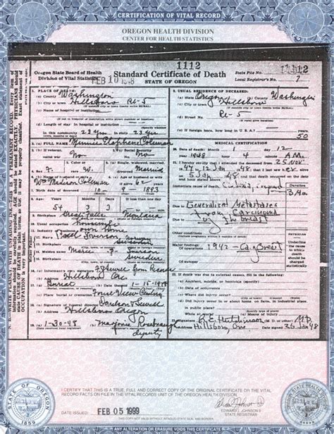 Denver County Birth And Death Certificates Photos - prntbl ...