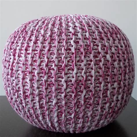 Knitted Poufs - Hand Knitted Poufs and Charcoal Knitted Poufs