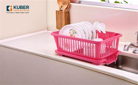 Kuber Industries Plastic 2 Tier Dish Drainer Rack for Kitchen | Kitchen ...