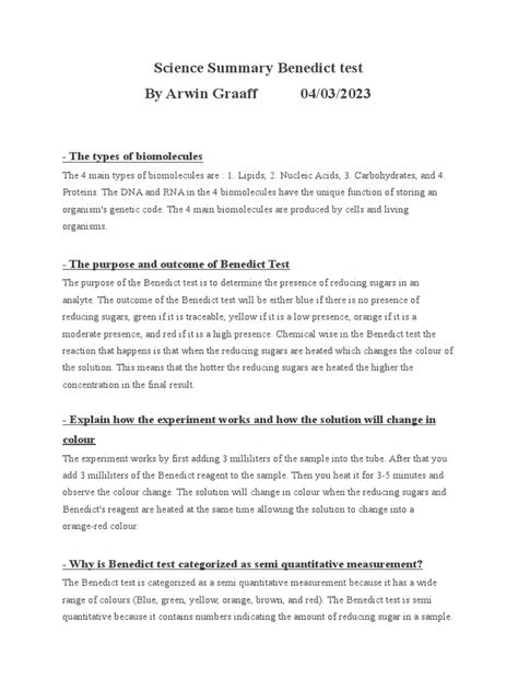 Image result for Benedict Test