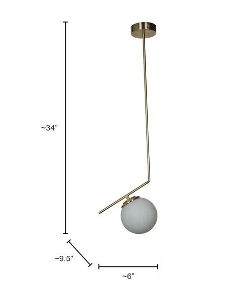 HL000490 Mid Century Modern Steel Tangent Ceiling Light in Matt Gold ...