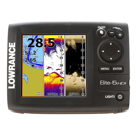 Lowrance Elite-5 HDI 83/200 455/800 Combo Unit - Transom Mount : Amazon.in