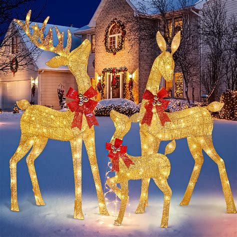 Amazon.com: STARRAY #N/A3-Piece Lighted Christmas Reindeer Family Set ...