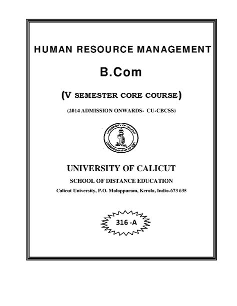 HRM previous year question papers - Human Resource Management - Studocu