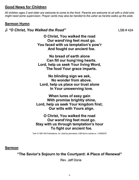 Worship Bulletin and Announcements for March 10, 2024 - Sojourn with ...