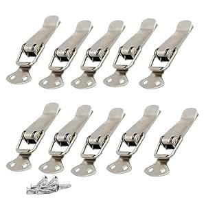 Buy Saim Medium Spring Loaded Toggle Latch, Silver Catch Hasp Clamp ...