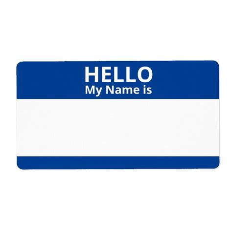 Hello My Name is Blue and White Name Tag Labels | Zazzle in 2024 ...