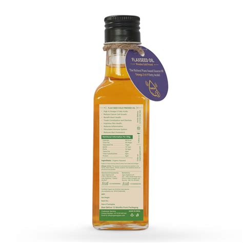 Flax Seed Oil – Cold Pressed for Hair & Skin – Organic Gyaan