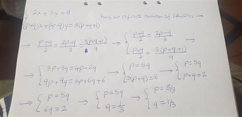 find the value of P and Q for which the following system of linear ...