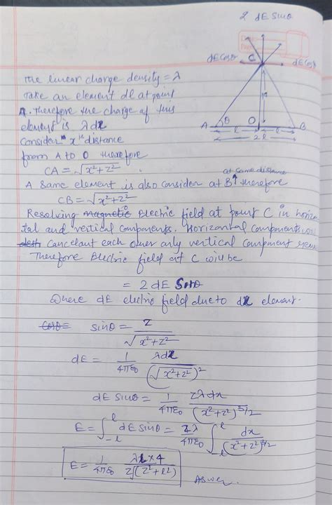 Example: find the electric field a distance z above the midpoint of a ...