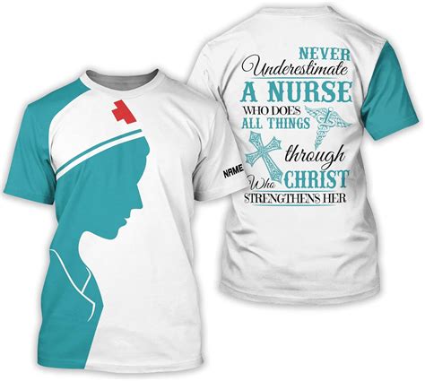 Amazon.com: LASFOUR Personalized Never Underestimate A Nurse 3D T ...