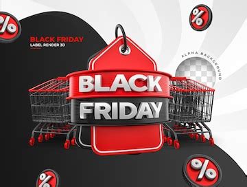 Black friday label in realistic 3d render with transparent background ...