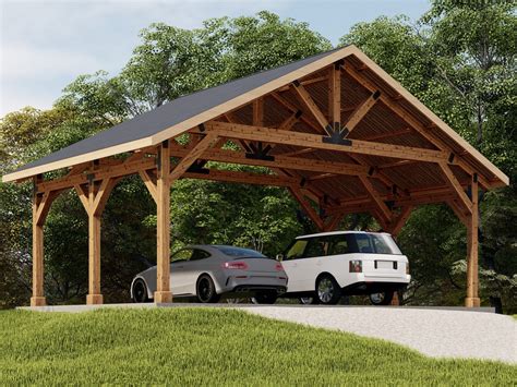 30'x20' Carport Plan Traditional Style Post Gable - Etsy