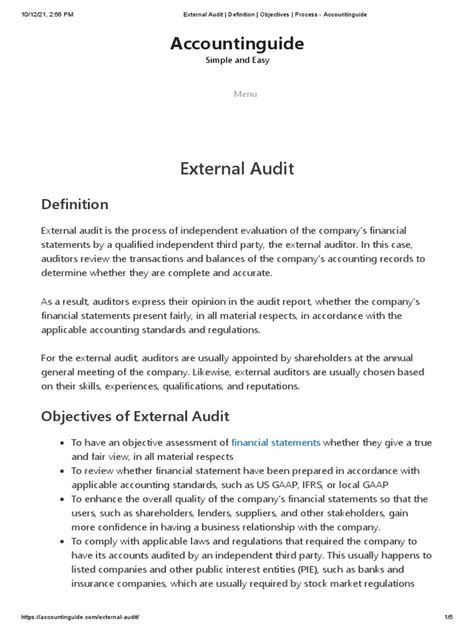 Image result for External Audit Examples