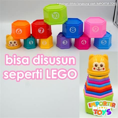 Jual MAINAN Balok Susun ANAK PUZZLE CUP UNIK IMPORTIR TOYS - Kota ...