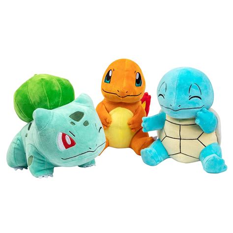 Buy Pokémon Plush Starter 3 Pack - Charmander, Squirtle & Bulbasaur 8 ...