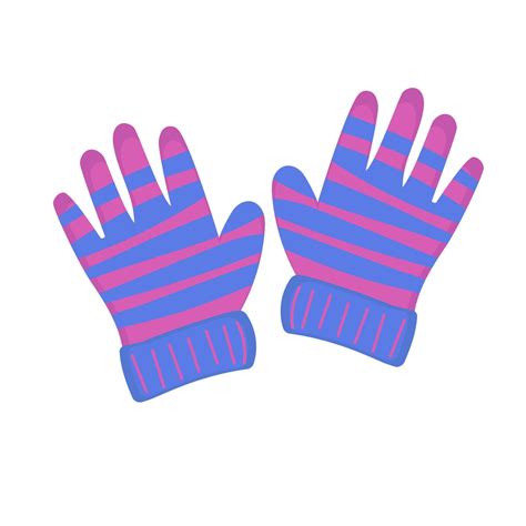 Children gloves and cartoon person child glove hand with finger. Winter ...