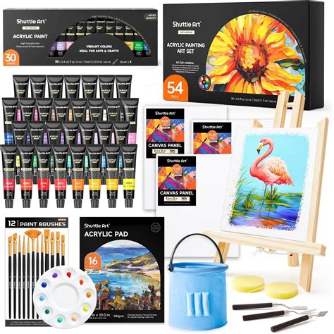 Shuttle Art 54 Pack Acrylic Paint Set, Acrylic Painting Set with 30 ...