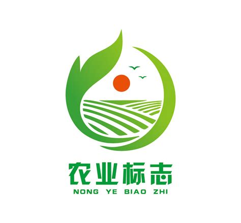 农业标志logo绿色农田红色太阳圆形logo农业logoCDR免费下载 - 图星人