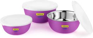 Urban Chef Steel Vegetable Bowl Flora Microwave Safe Price in India ...
