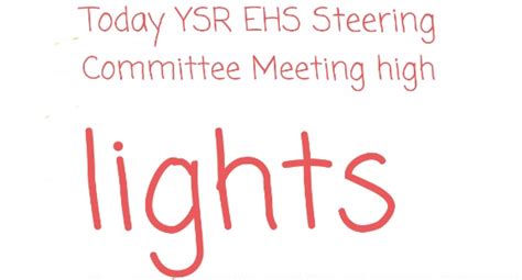 Today YSR EHS Steering Committee Meeting high lights - Website for ...