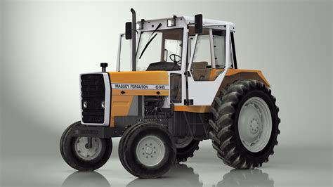 Massey Ferguson 698 Tractor Rigged 3D model | 3D Molier International