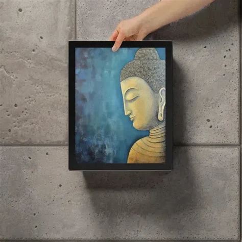 Golden Buddha Art framed poster for Zen Living Room – ZenArtBliss ...