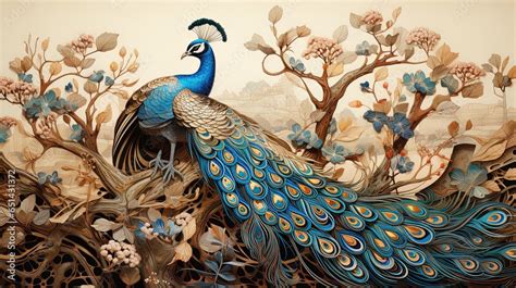 Classic 3D Peacock Wallpaper – Myindianthings
