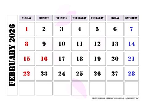 February 2026 Calendar with US Holidays - Printable PDF's