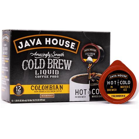 Java House® Authentic Cold Brew Coffee Pods, Colombian Black, 12 Count ...