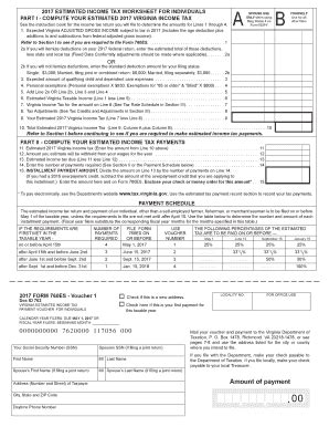 2017 Form 760ES Virginia Estimated Income Tax Voucher. 2017 Form 760ES ...