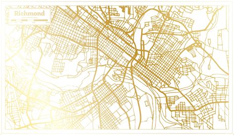 Premium Vector | Richmond usa city map in retro style in golden color ...