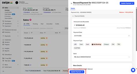 How to change the document status from pending to paid? - General - Swipe