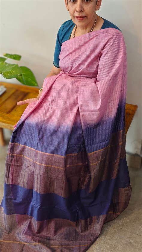 Lilac and Blue Saree – Beads N Borders