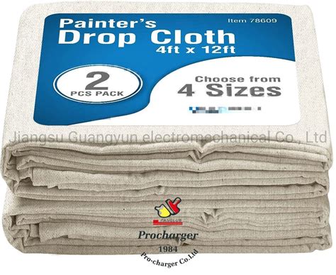 High Quality 9X12 FT 100% Cotton Canvas Drop Cloth Reusable Dust Sheet ...