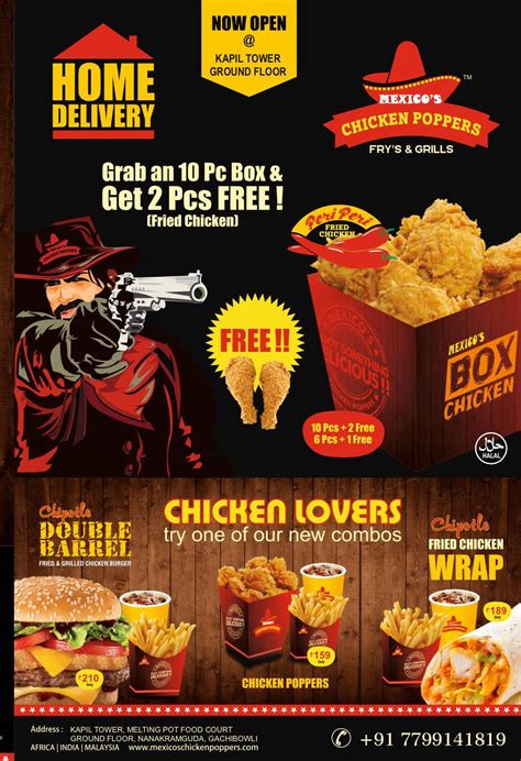 Menu at Mexico's Chicken Poppers and The Eggstop (Kapil towers ...