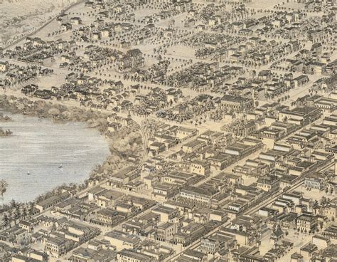 Old Birds Eye Map of Sacramento by Augustus Koch, 1870 - Downtown, Mid – The Unique Maps Co.