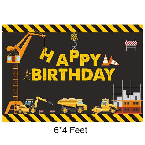 Construction Theme Birthday Party Photography Backdrop - Dump Truck ...