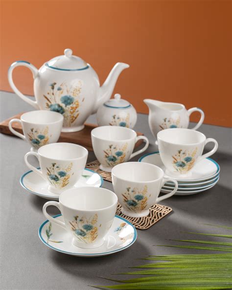 Buy King Microwave Safe Tea Set of 15 Online – Clay Craft India