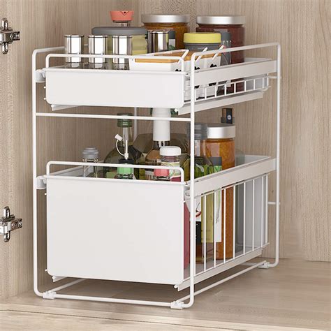 Mousyee Kitchen Cupboard Storage Organiser Shelf Under The Sink Drawer ...