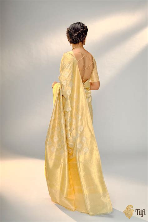 Beige Pure Katan Silk Banarasi Handloom Saree - Tilfi