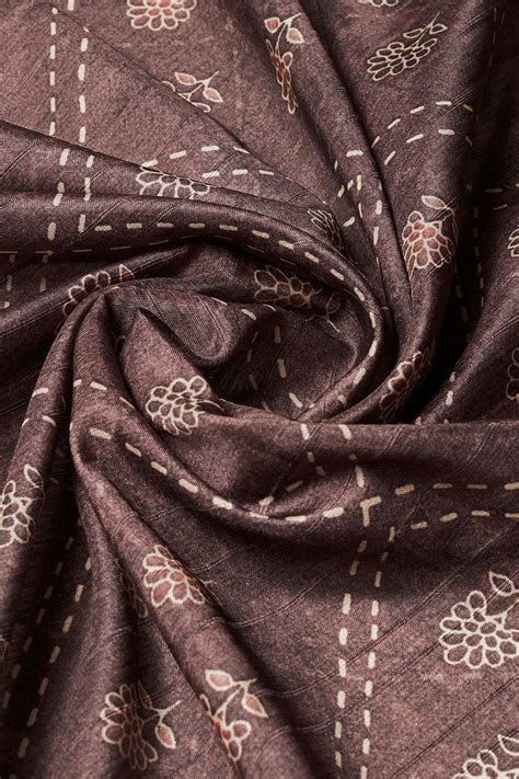 Buy Dark Grey Silk Floral Printed Zari Saree 11765 Online | Karagiri