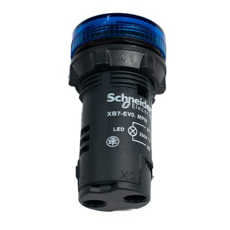 Buy Schneider XB7EV06MPN 230V 22mm Round Indicator Pilot Light (Blue ...