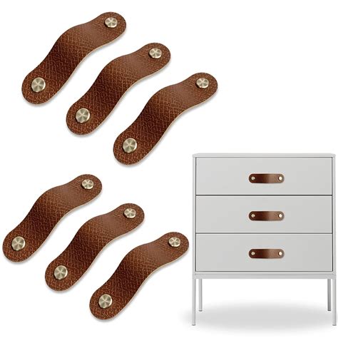 6 Pack Dresser Drawer Pulls Leather Handle Can Avoid Collisions The ...