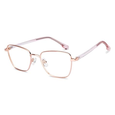 Rose Gold Pink Transparent Full Rim Square Vincent Chase Classic Metal ...