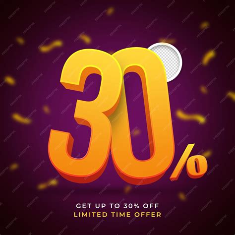 30 percent off sign discount tag sale 3d elements | Premium PSD
