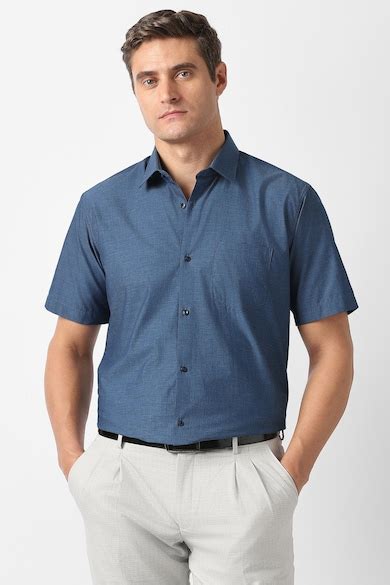 Buy Men Blue Textured Half Sleeves Wedding Shirt Online - 40024688 ...