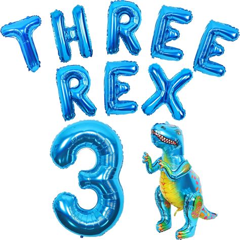 Three Rex Birthday Party Decorations for Boys Blue - | Ubuy India