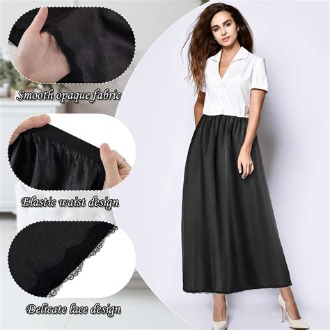 Jiuguva 2 Pieces Half Slip Lace Long Underskirt India | Ubuy